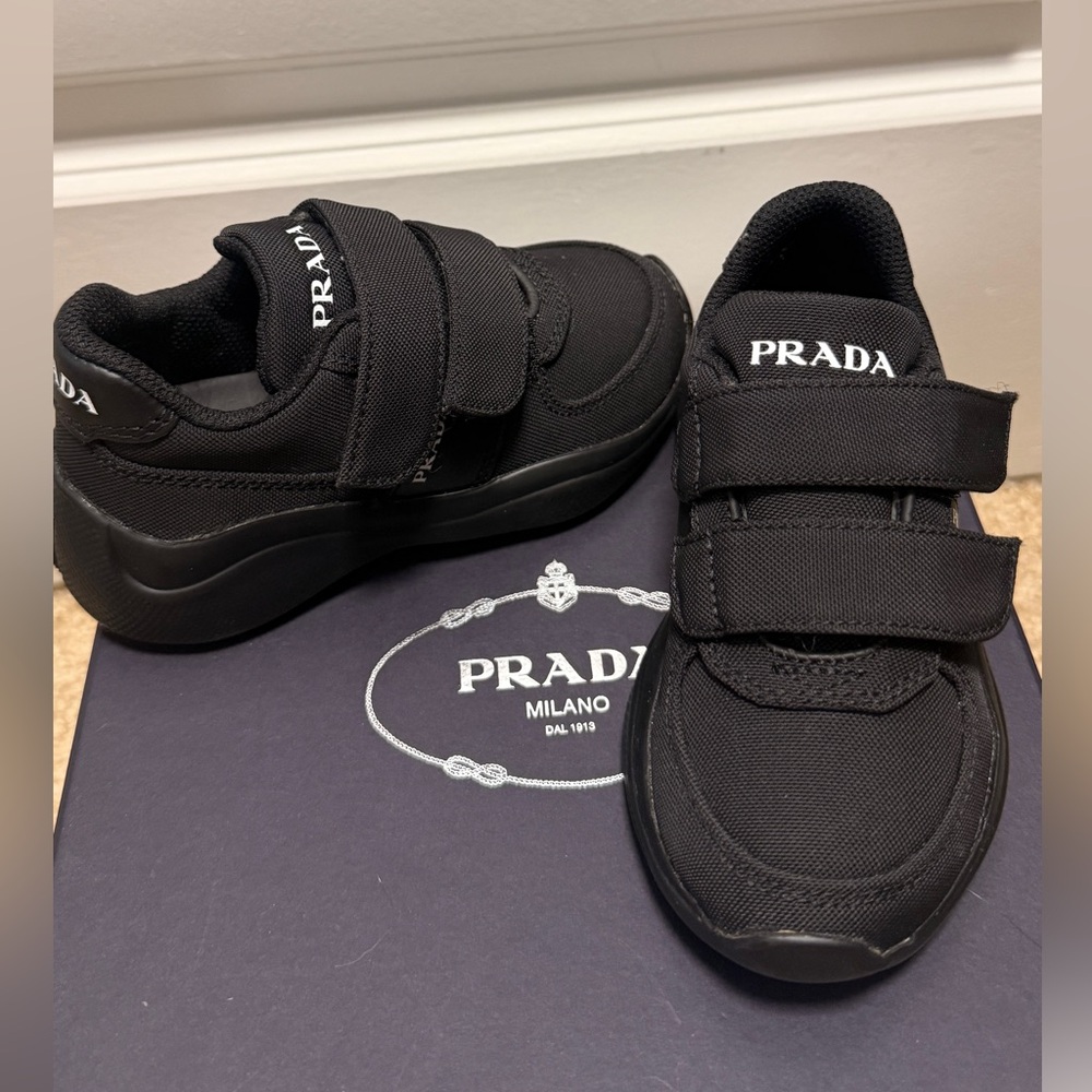 Prada Black  Strap Sneakers
